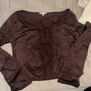 See You Monday Chocolate Long Sleeve Top